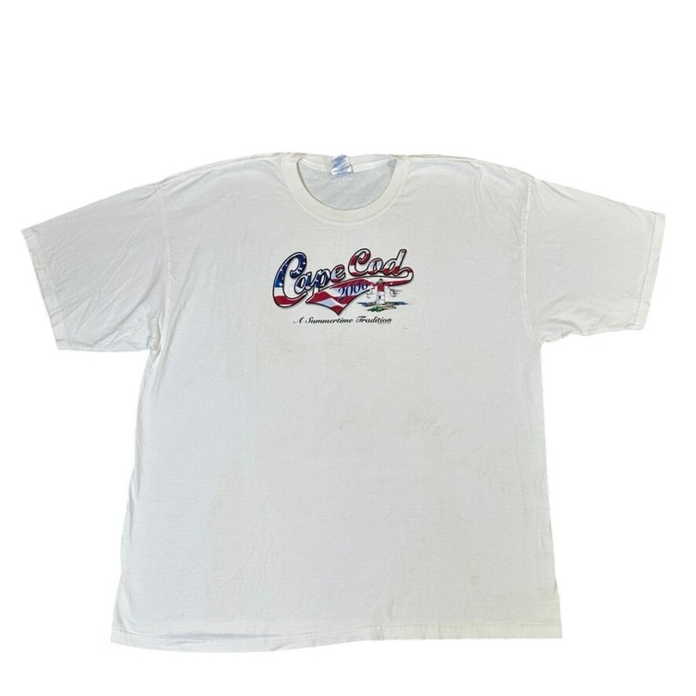 Vintage Gildan Cape Cod 2006 Summertime Tradition T-Shirt White Mens 2XL